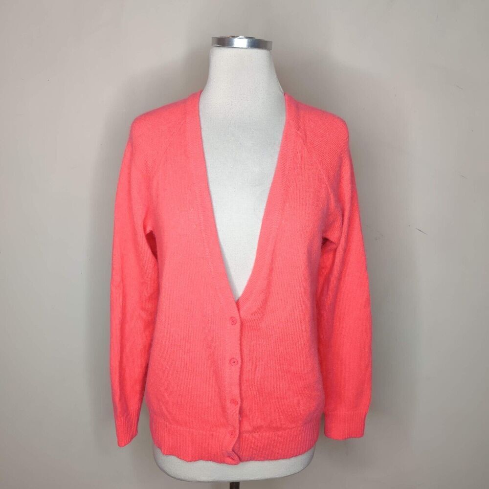 Gap Angora Cardigan Sweater Orange‎ Pink Colorblock